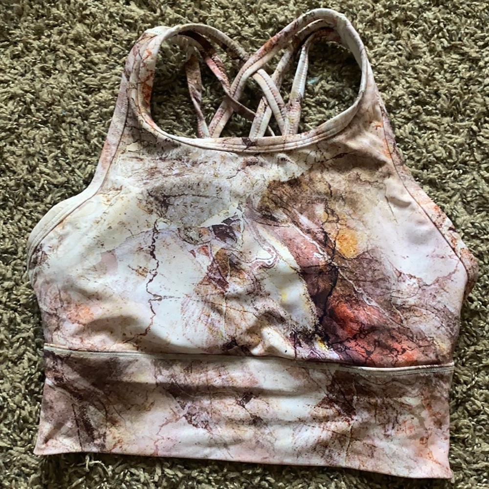Calia marble effect longline bra